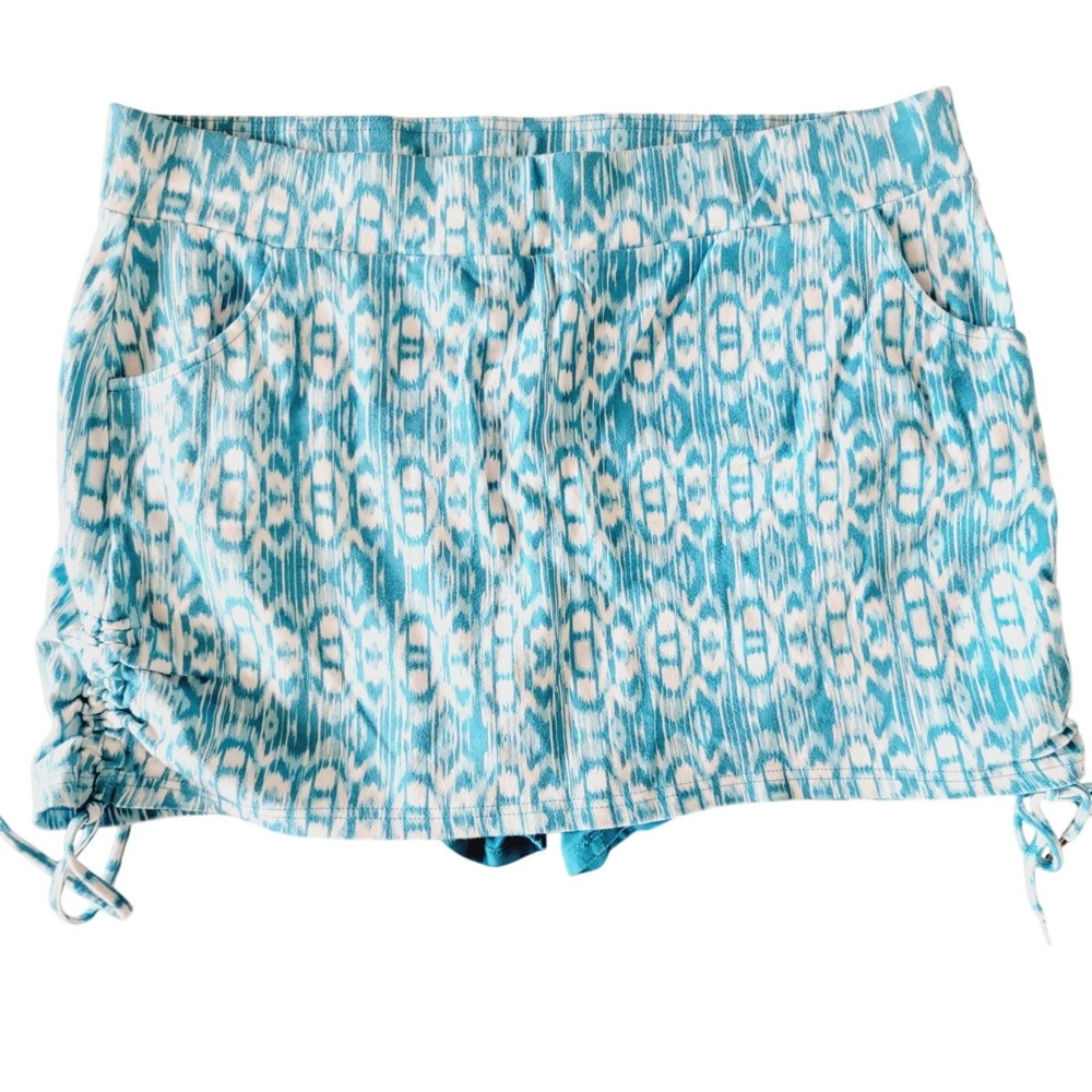 Jones New York XL Golf Skort Aqua Blue White Side Ties‎ Pockets